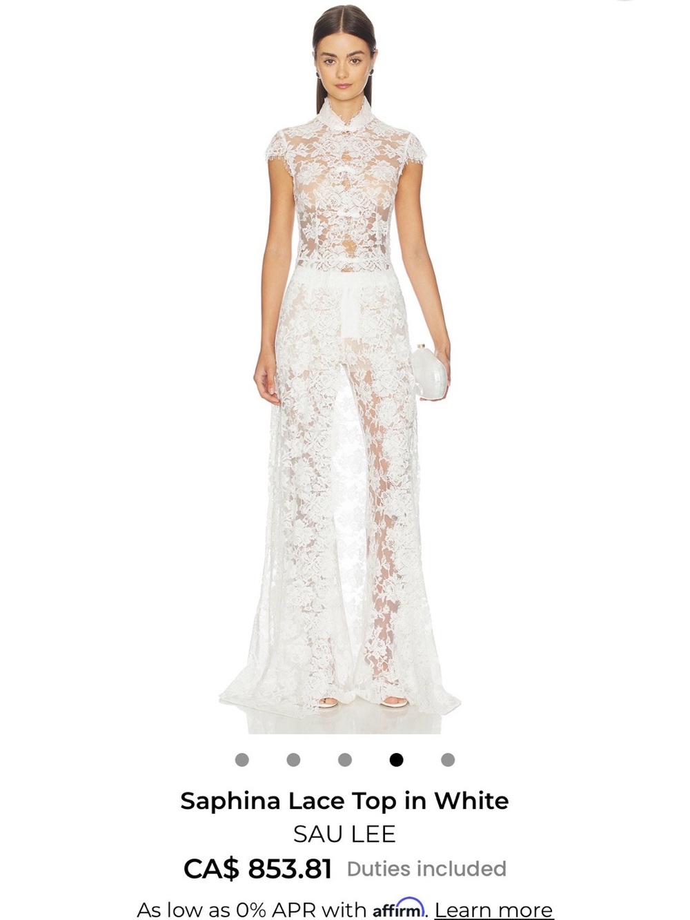 Sau Lee Saphina Lace Top in White